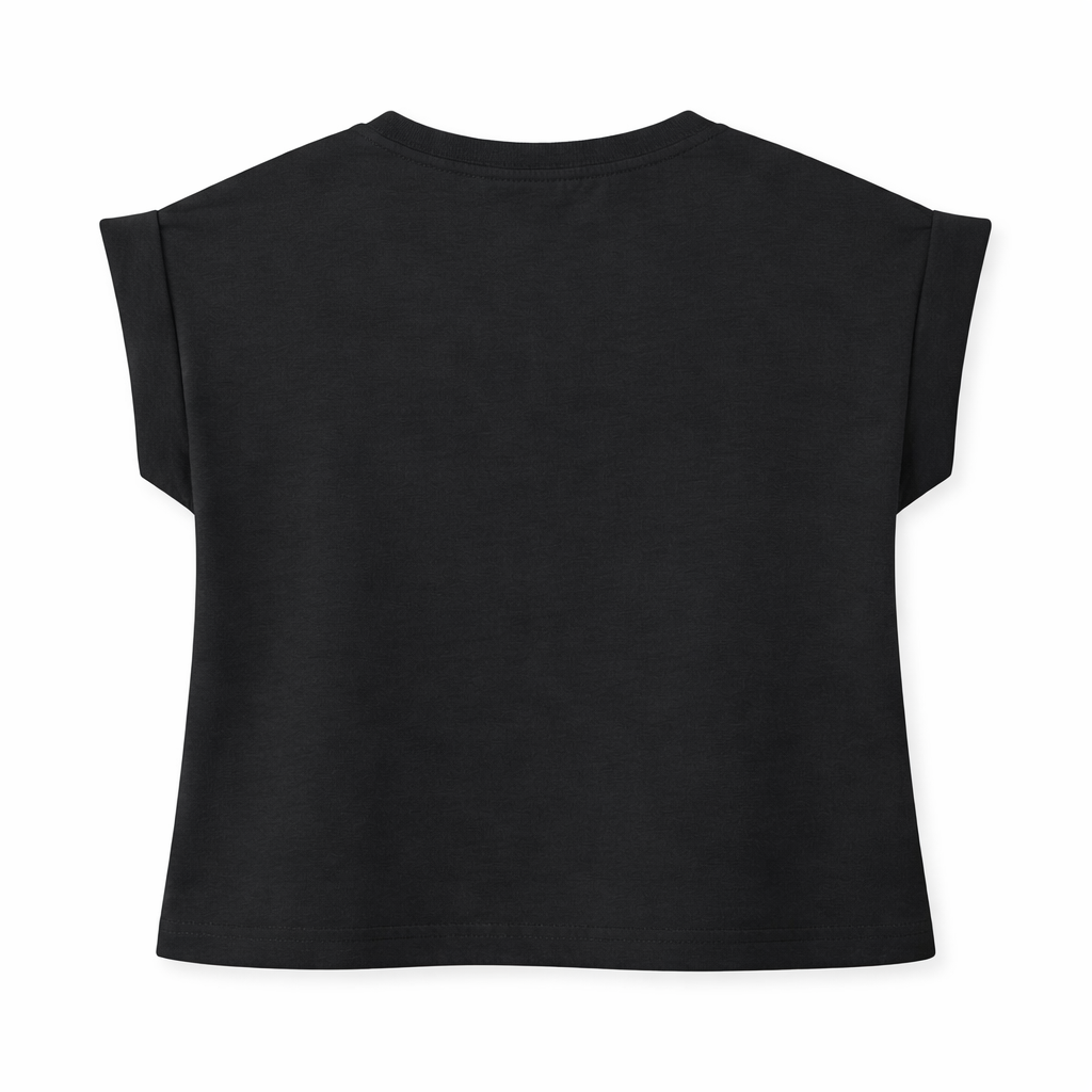 Black Floral Applique Tee