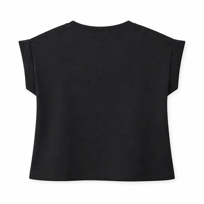 Black Floral Applique Tee
