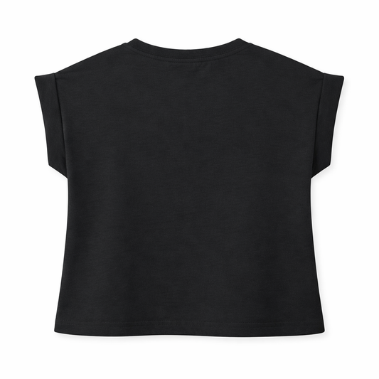 Black Floral Applique Tee
