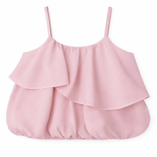 Blush bow ruffle coord set