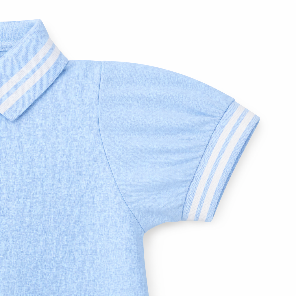 Blue Stripe Collar Polo Tee