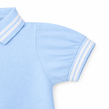 Blue Stripe Collar Polo Tee