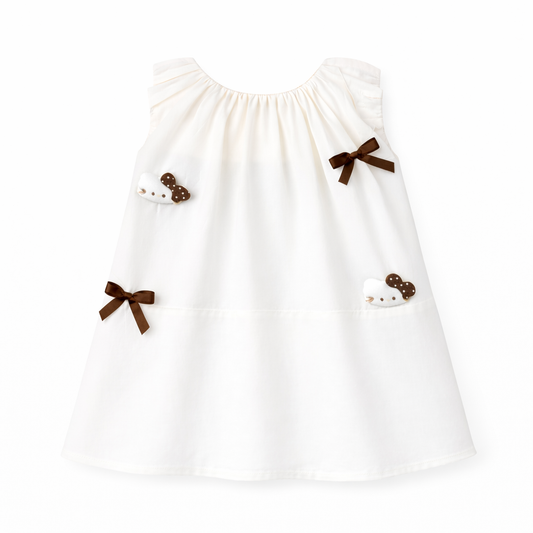 Sweet white Kitty Bow Dress
