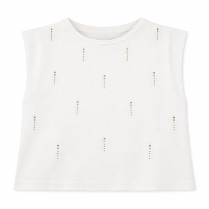Ivory Studded Sleeveless Top