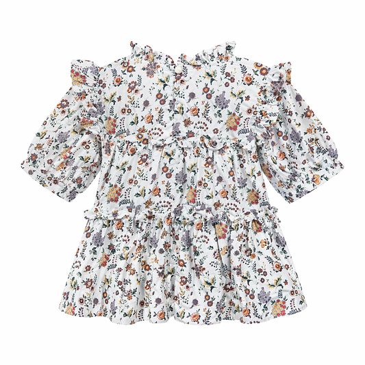 Vintage Floral RuffleDress