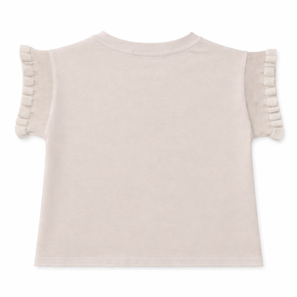 Beige Bloom Appliqué Tee