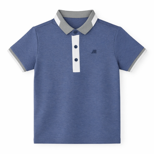 ⁠Blue Heather Polo Tee