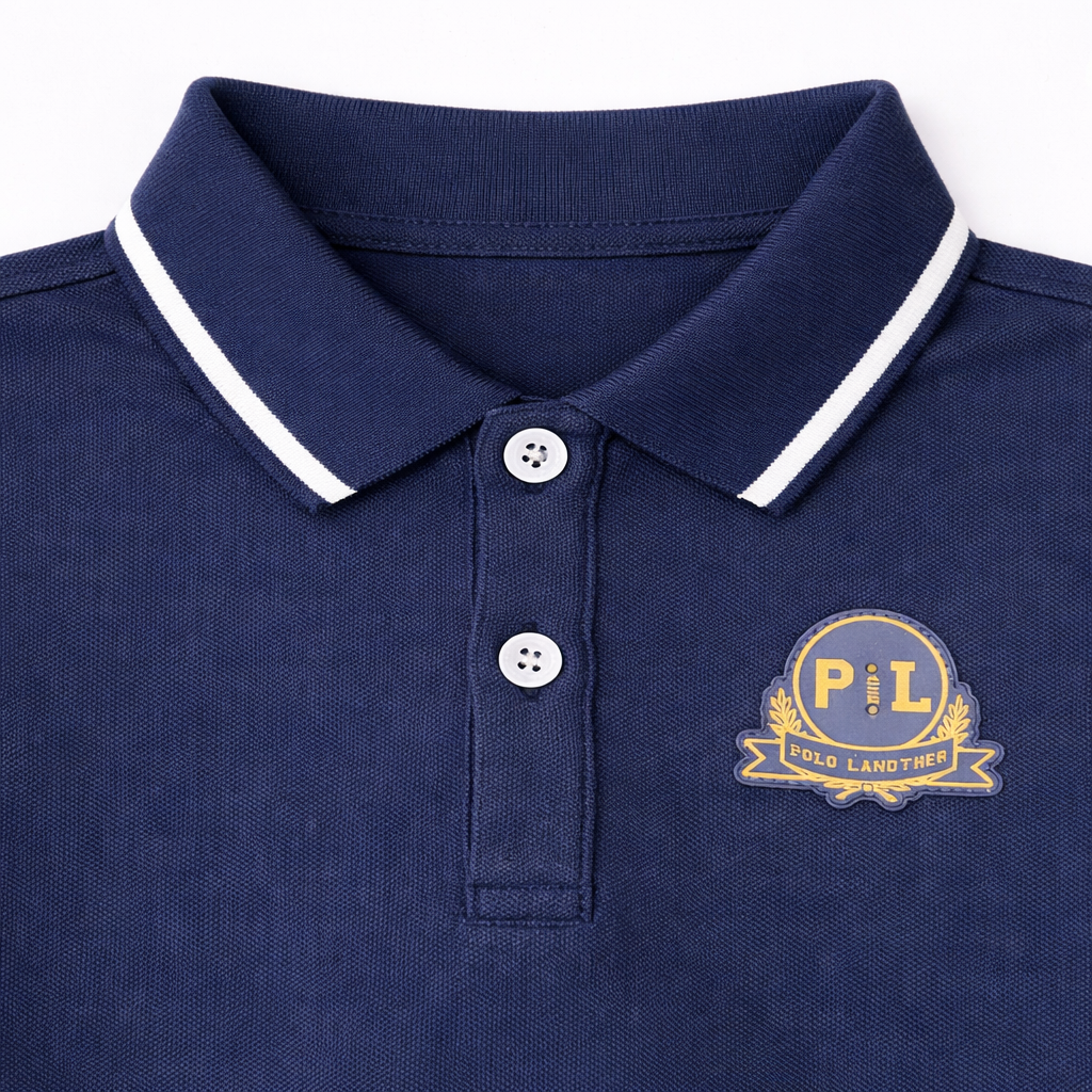 Navy Logo Embroidered Polo T-Shirt