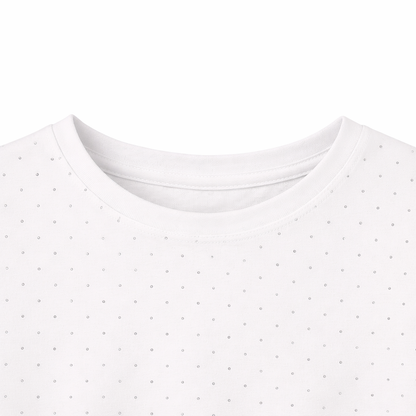 white embellished Polka Floral Tee