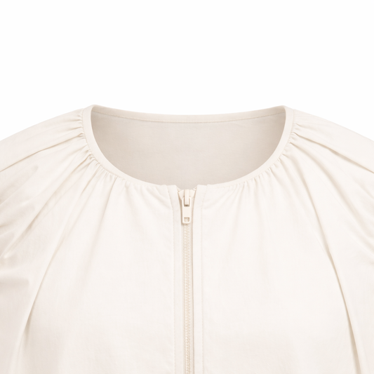 ivory zip crop top