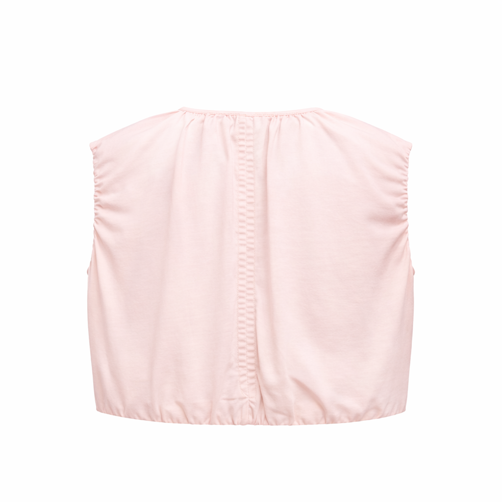 pink zip crop top