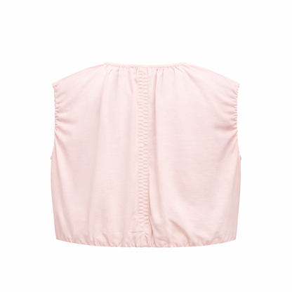 pink zip crop top