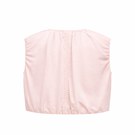 pink zip crop top