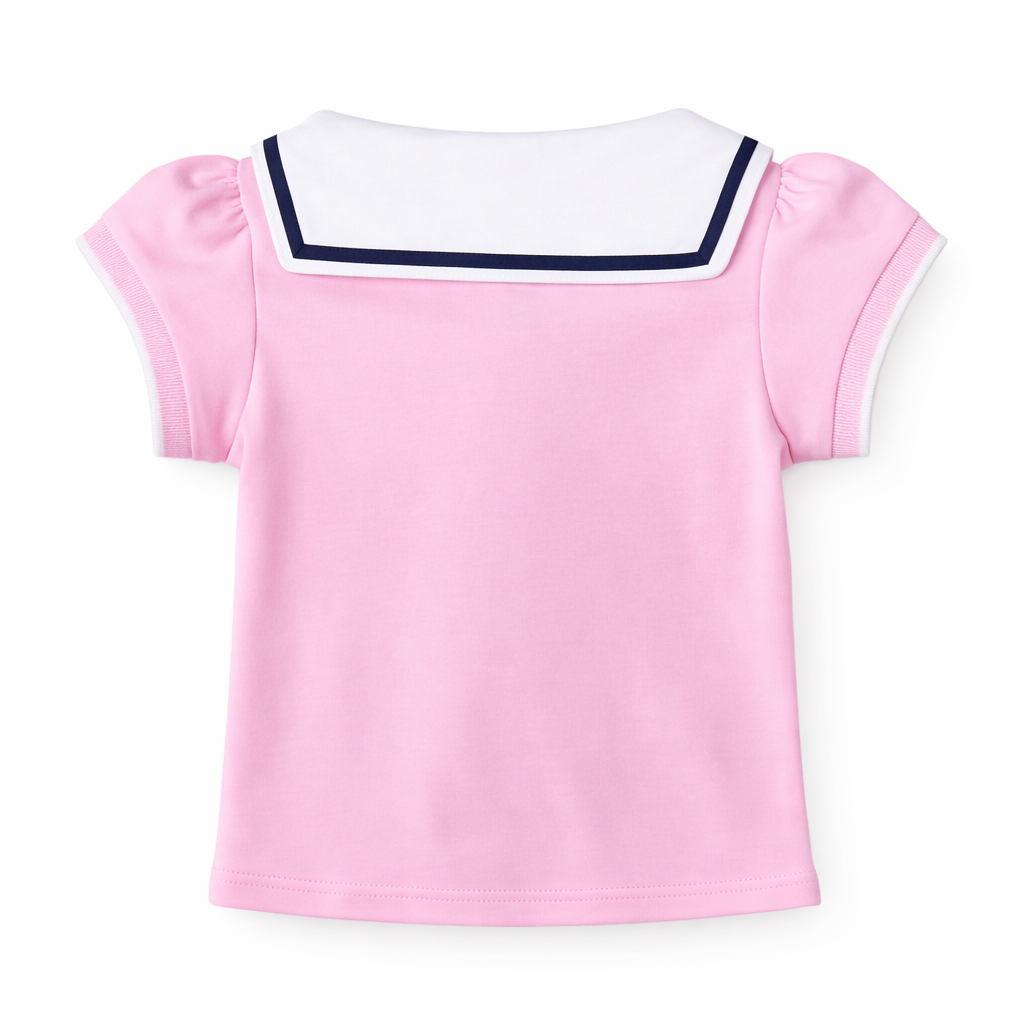 ⁠Pink Sailor Collar Skirt Set