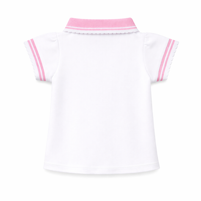 'Beautiful' white polo tee