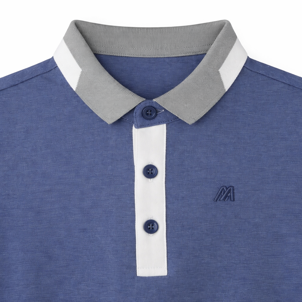 ⁠Blue Heather Polo Tee