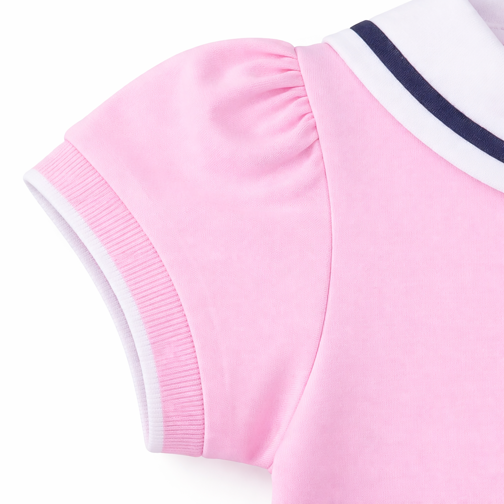 ⁠Pink Sailor Collar Skirt Set