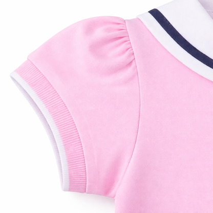 ⁠Pink Sailor Collar Skirt Set