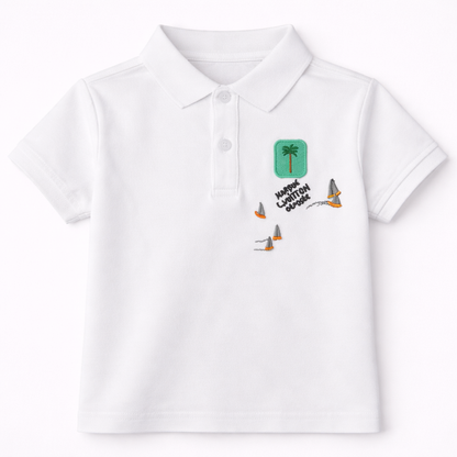 Happy Vacation white Polo Tee