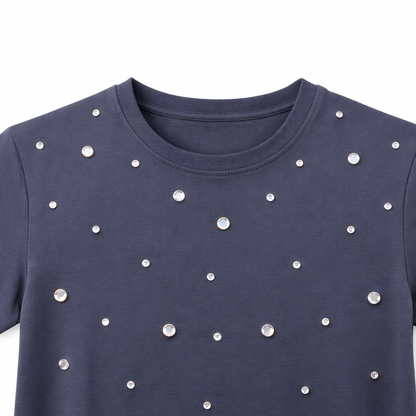 Grey Studded Detail Tee