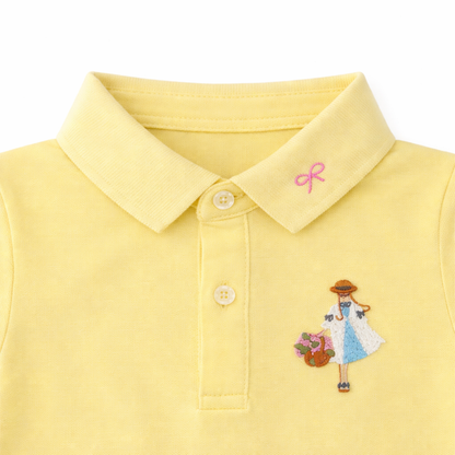 girl Embroidered yellow Polo Tee