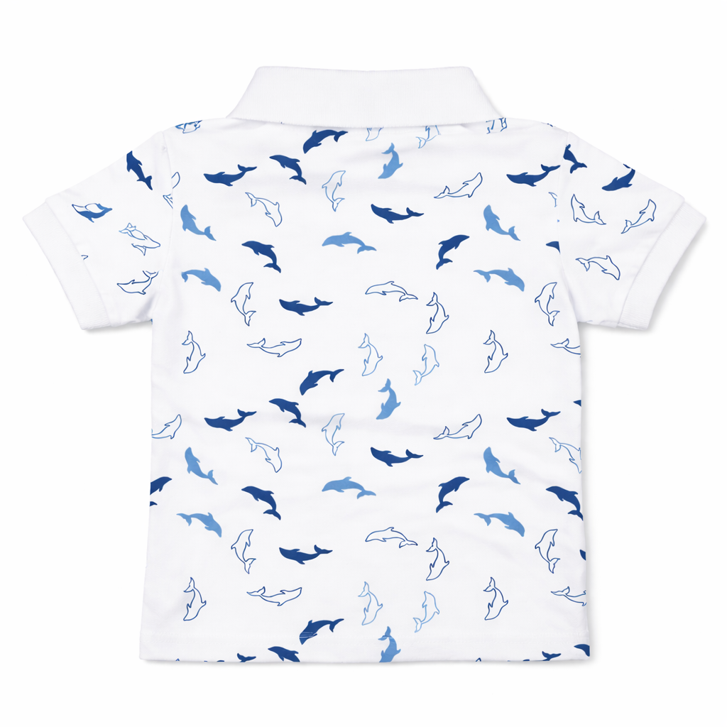 Dolphin Print Polo Tee