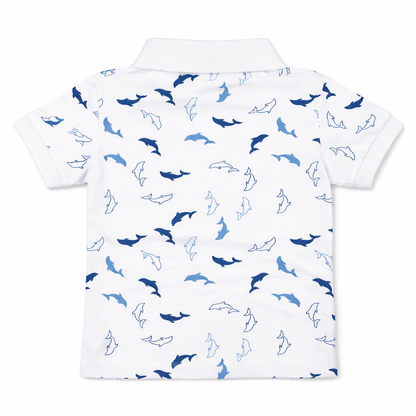 Dolphin Print Polo Tee