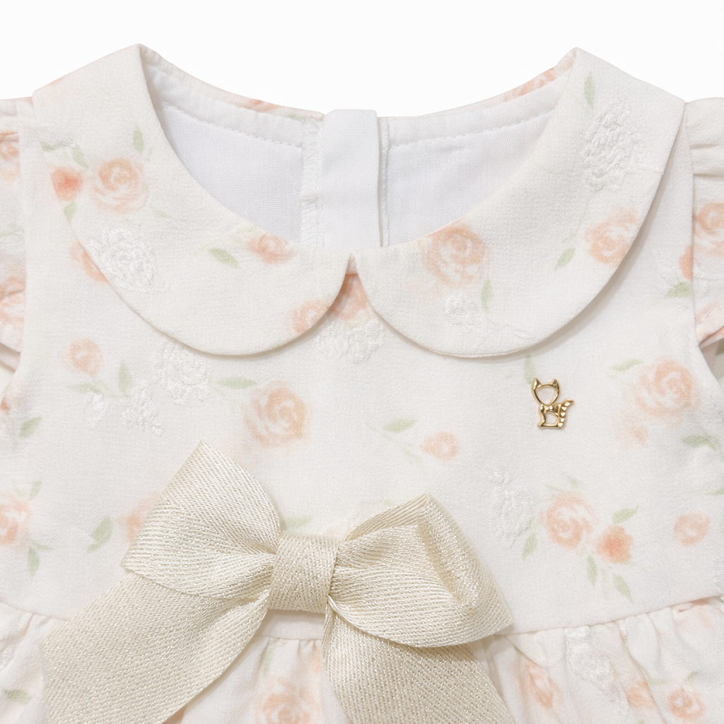 Ivory Floral Bow Dress
