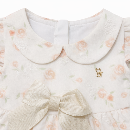 Ivory Floral Bow Dress
