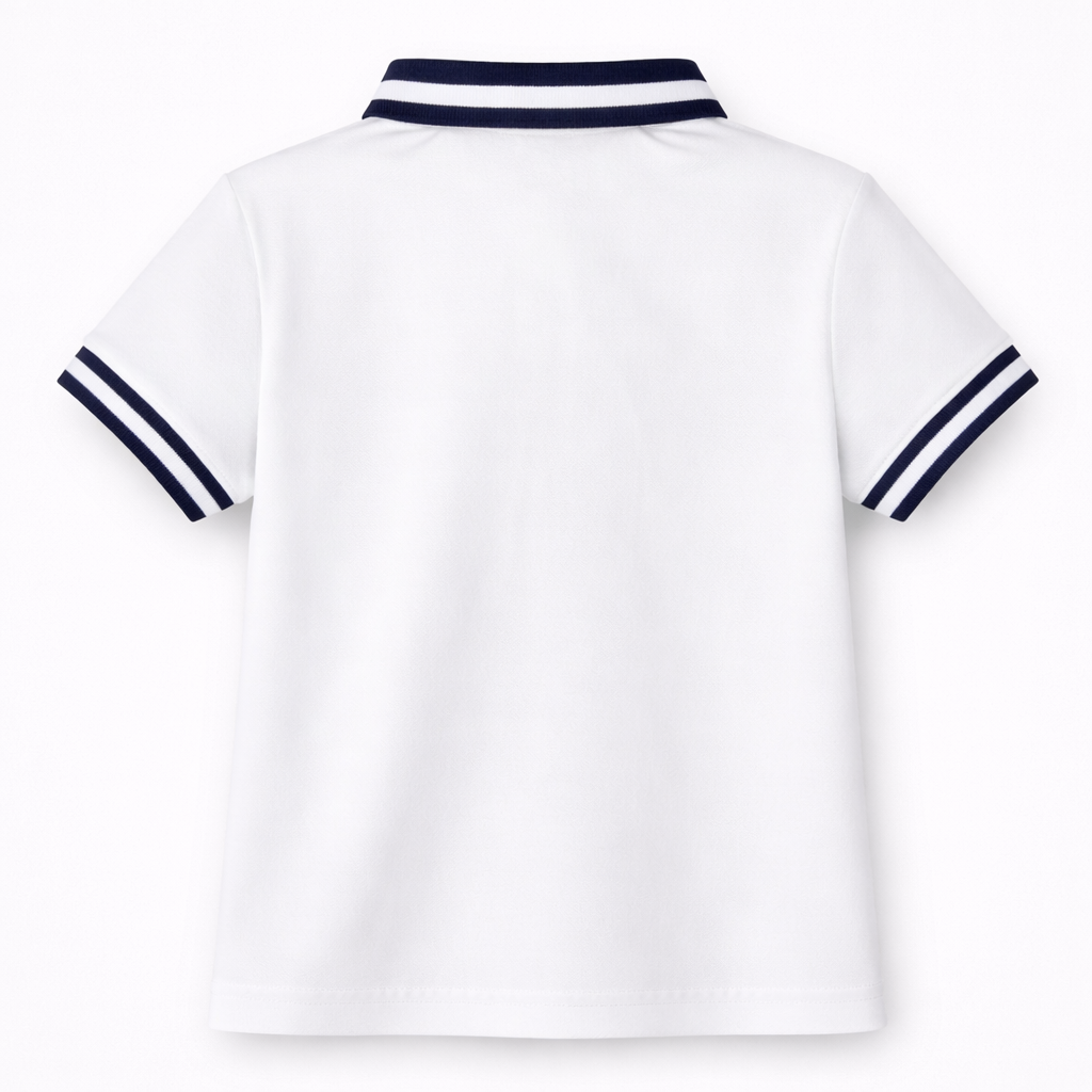 Dog motif white Polo