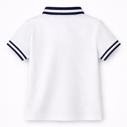 Dog motif white Polo