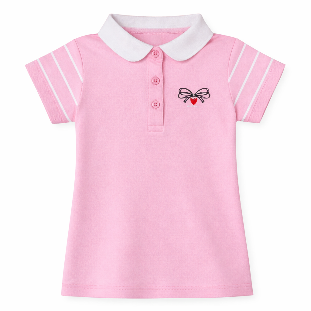 Pink Polo Pleated Skirt Set