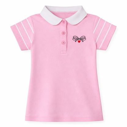 Pink Polo Pleated Skirt Set