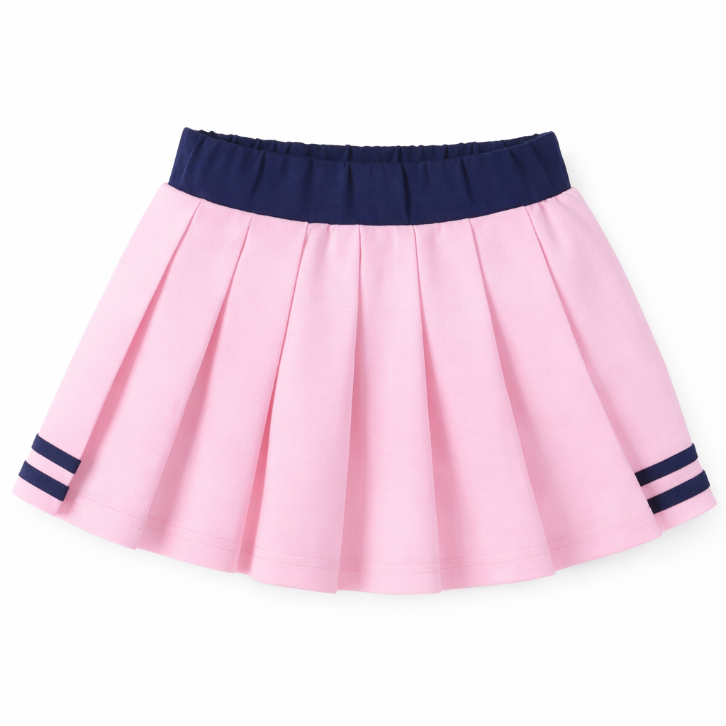 Pink Polo Pleated Skirt Set