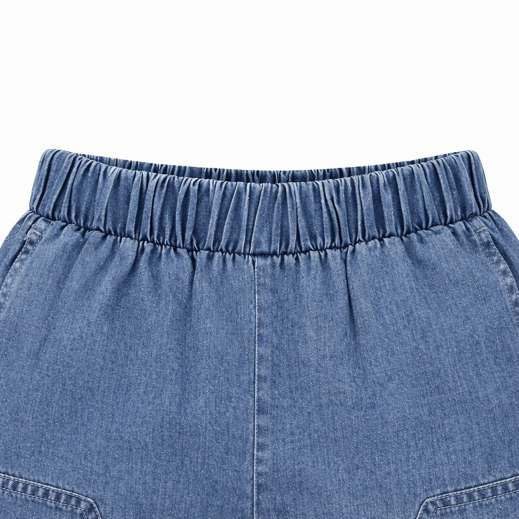 Car Print Polo Tee & Denim Shorts Set