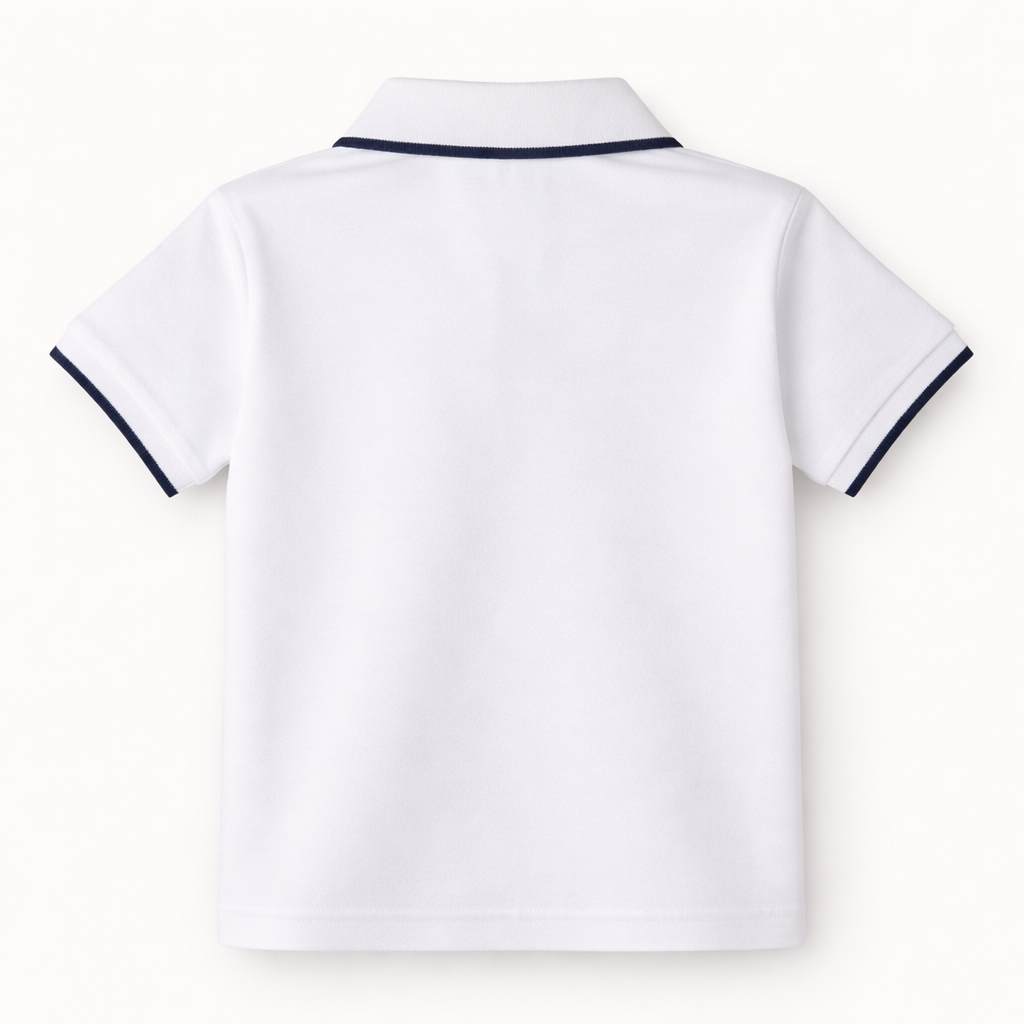white Logo Embroidered Polo T-Shirt