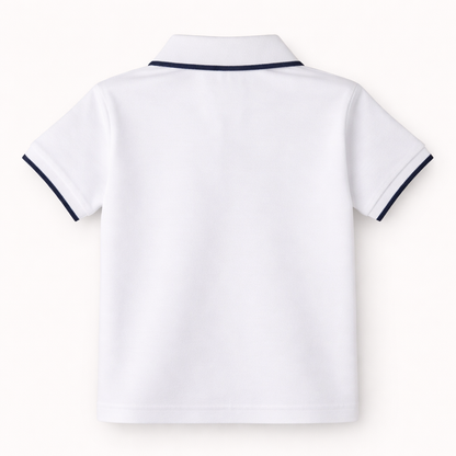 white Logo Embroidered Polo T-Shirt