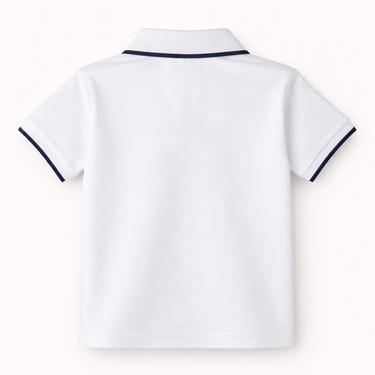 white Logo Embroidered Polo T-Shirt