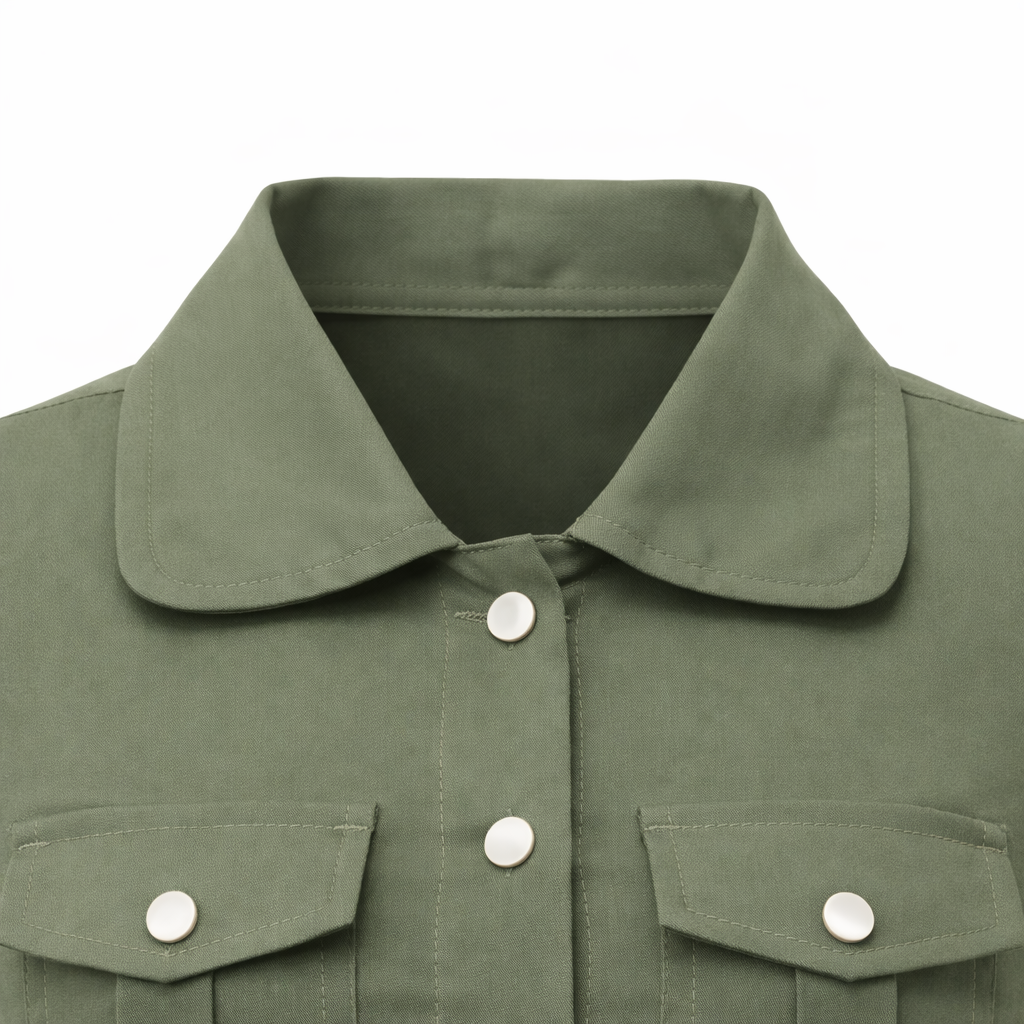 Olive Utility Flare bow Dress