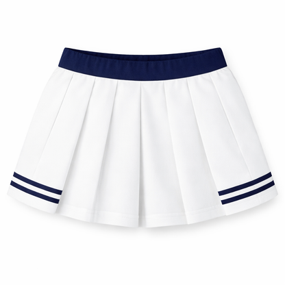 white Polo Pleated Skirt Set