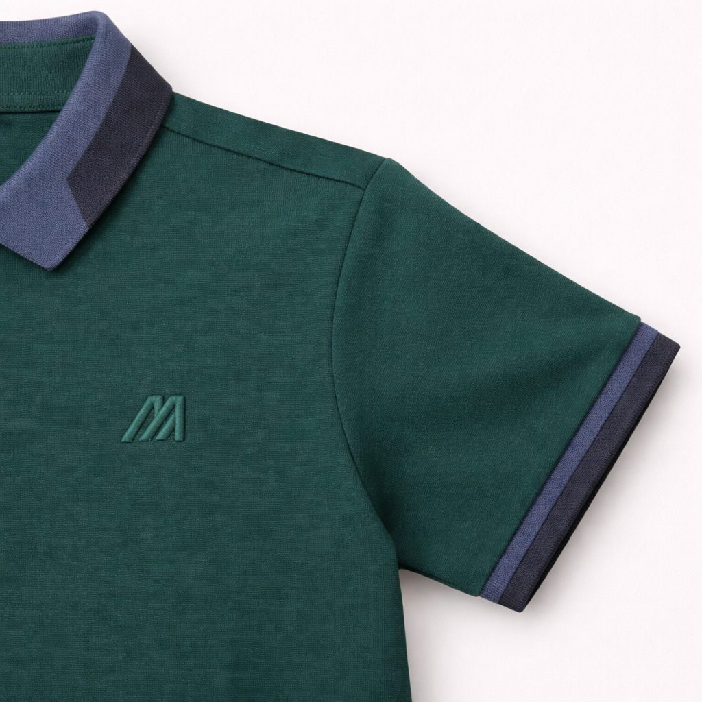 Classic Contrast Green Collar Polo