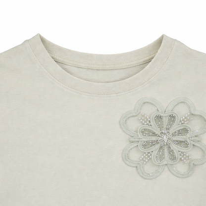 Elegant Floral Appliqué Tee