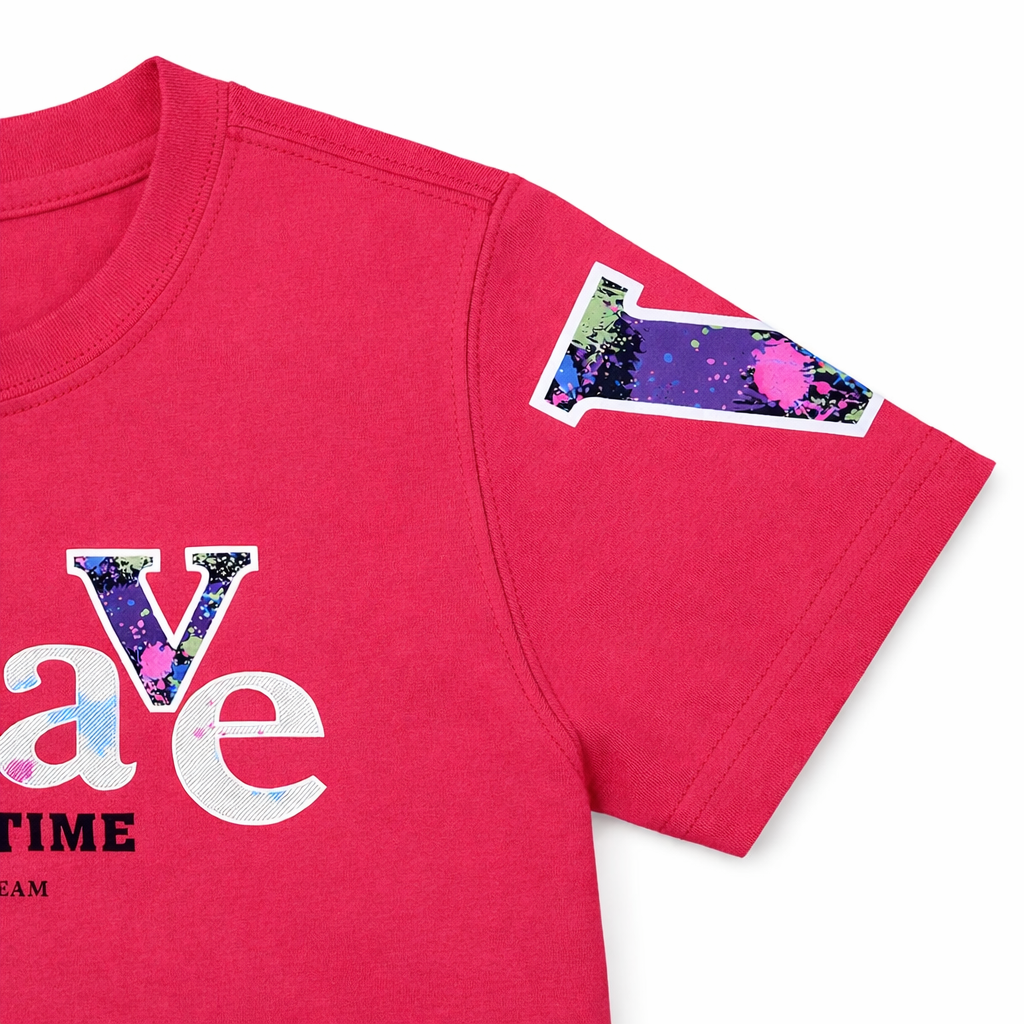 Boys Red “Brave Time” Graphic T-Shirt