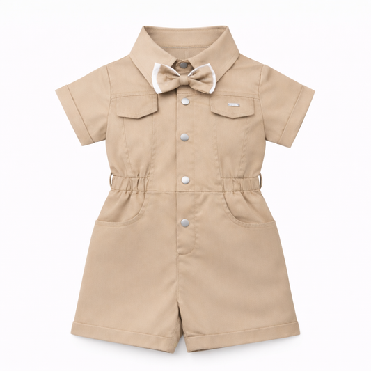 Sandstone Bow Utility Romper