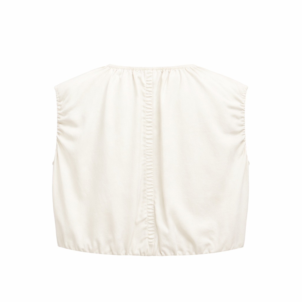 ivory zip crop top