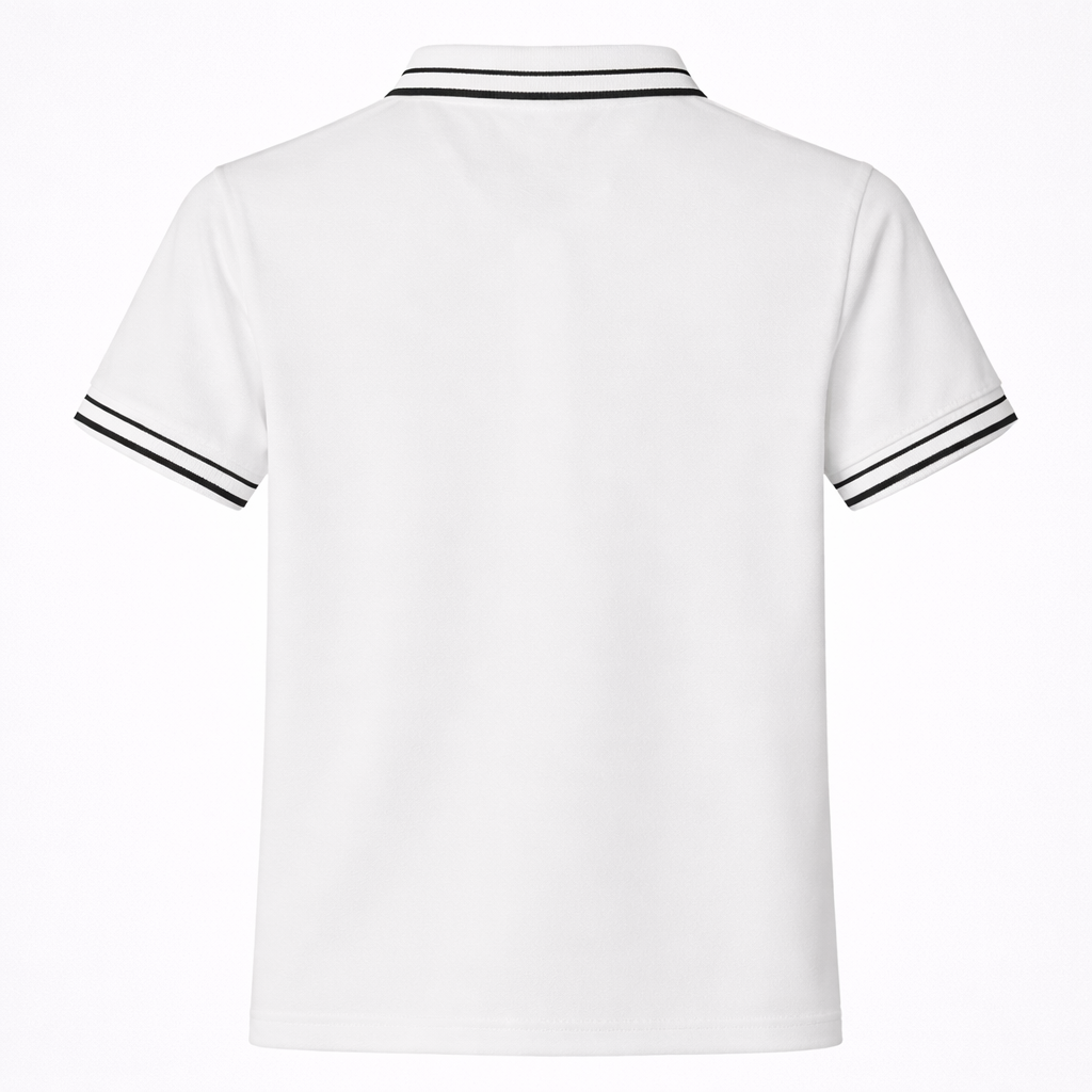 White Contrast Stripe Polo