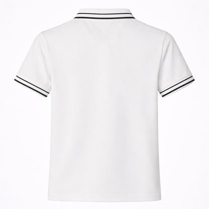 White Contrast Stripe Polo
