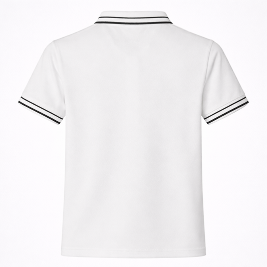 White Contrast Stripe Polo