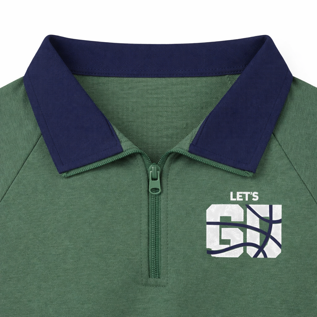 ⁠Green Half-Zip Sport Coord