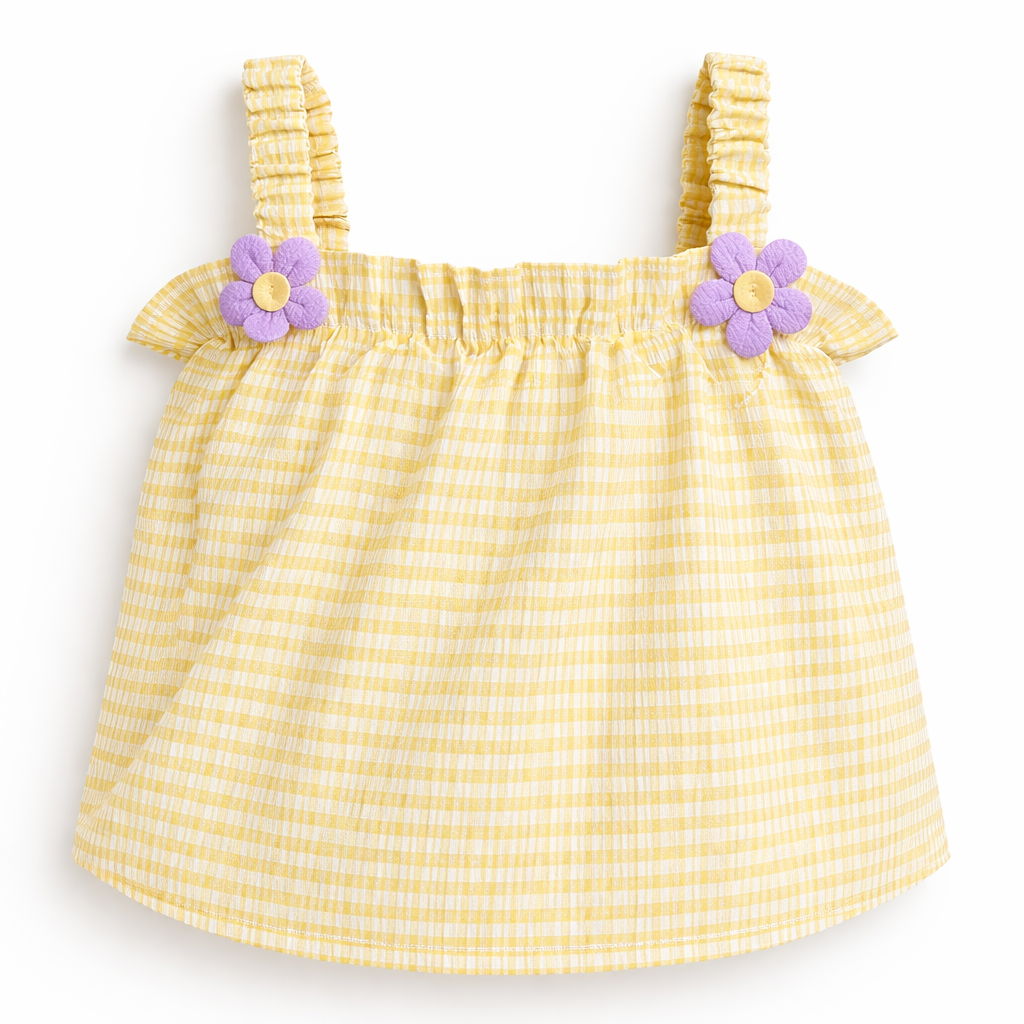 Yellow Gingham daisy Set